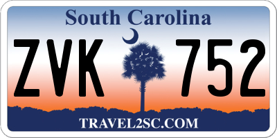 SC license plate ZVK752