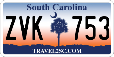SC license plate ZVK753