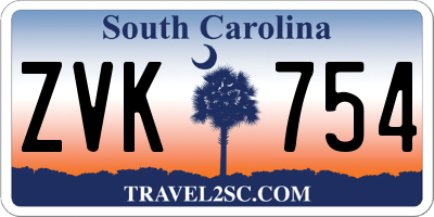 SC license plate ZVK754
