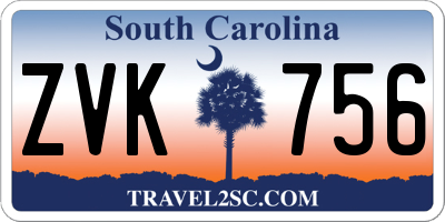 SC license plate ZVK756