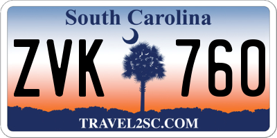 SC license plate ZVK760