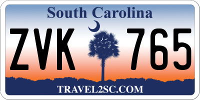 SC license plate ZVK765