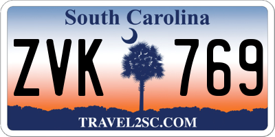 SC license plate ZVK769