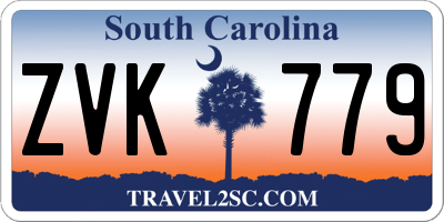 SC license plate ZVK779