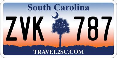 SC license plate ZVK787