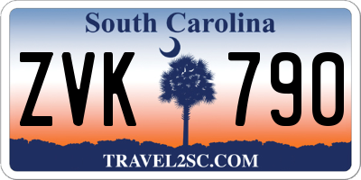 SC license plate ZVK790