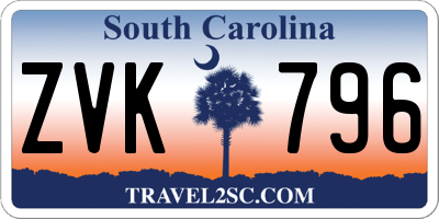 SC license plate ZVK796
