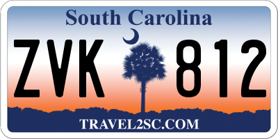 SC license plate ZVK812