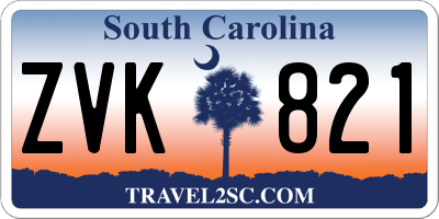 SC license plate ZVK821