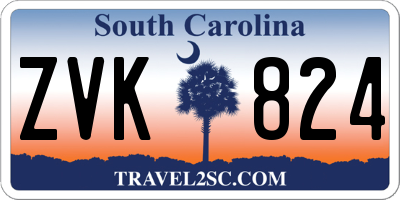 SC license plate ZVK824