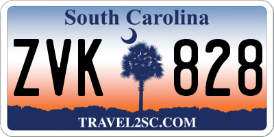 SC license plate ZVK828
