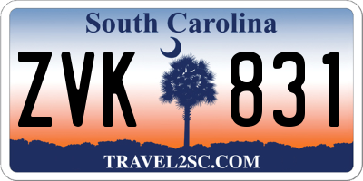 SC license plate ZVK831