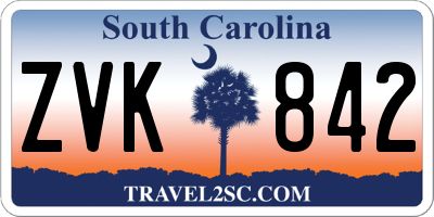 SC license plate ZVK842