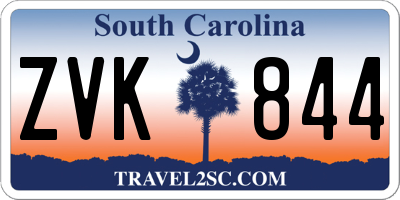 SC license plate ZVK844