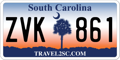 SC license plate ZVK861