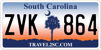 SC license plate ZVK864