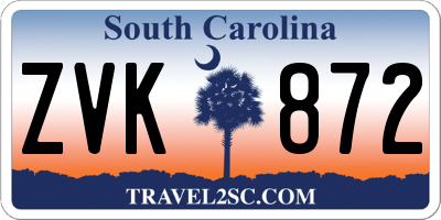 SC license plate ZVK872