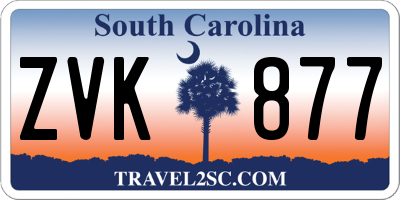 SC license plate ZVK877