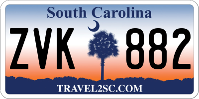 SC license plate ZVK882