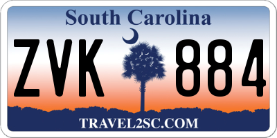 SC license plate ZVK884