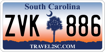 SC license plate ZVK886