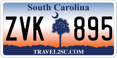 SC license plate ZVK895