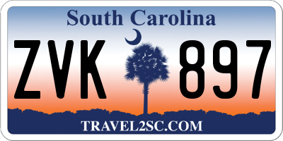 SC license plate ZVK897