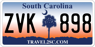 SC license plate ZVK898