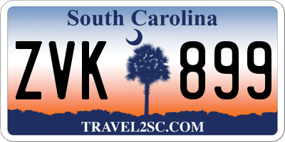 SC license plate ZVK899