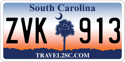 SC license plate ZVK913