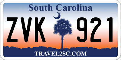 SC license plate ZVK921