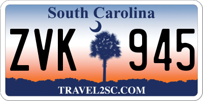 SC license plate ZVK945