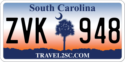 SC license plate ZVK948