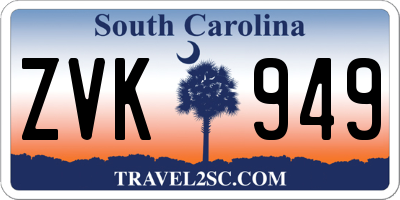 SC license plate ZVK949