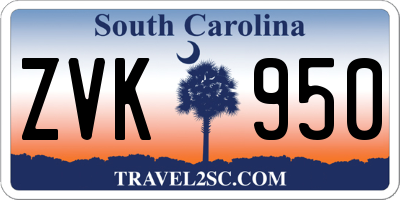 SC license plate ZVK950