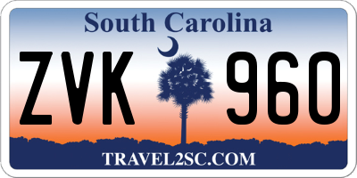 SC license plate ZVK960