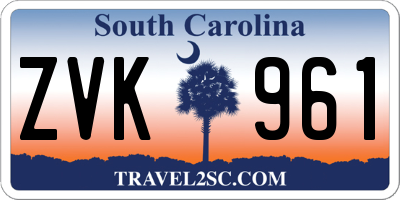 SC license plate ZVK961
