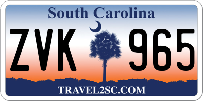 SC license plate ZVK965