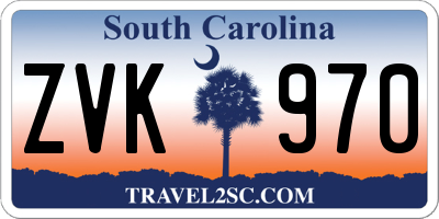 SC license plate ZVK970