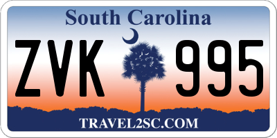 SC license plate ZVK995