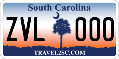 SC license plate ZVL000