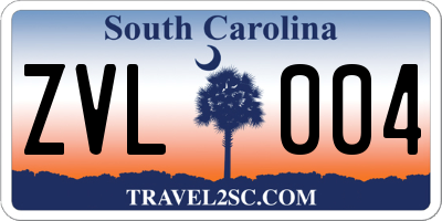 SC license plate ZVL004
