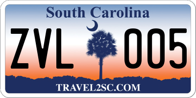 SC license plate ZVL005