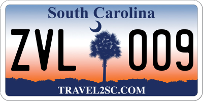 SC license plate ZVL009