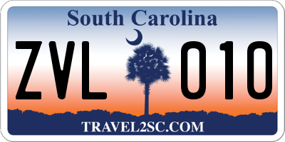 SC license plate ZVL010