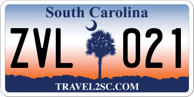 SC license plate ZVL021