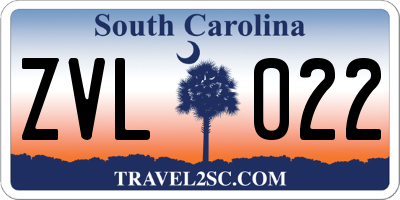 SC license plate ZVL022