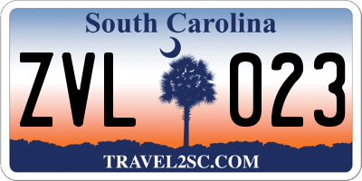 SC license plate ZVL023