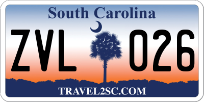 SC license plate ZVL026