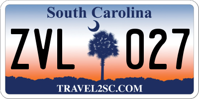 SC license plate ZVL027